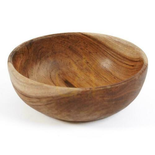 Check Teak Wood Snack Bowl BAZAR BIZAR Teak Root Collection S Natural