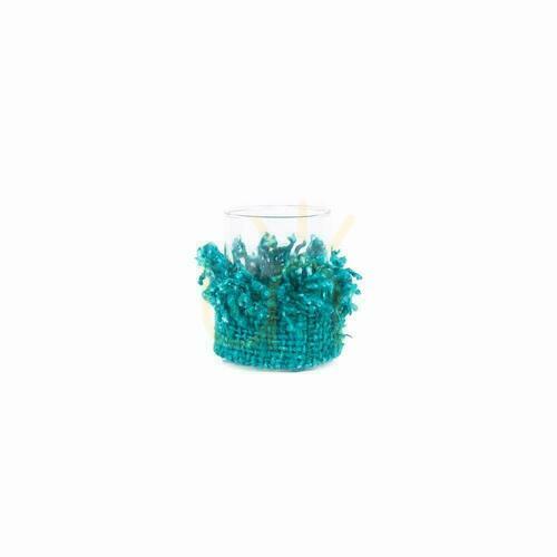 Check Candle Holder BAZAR BIZAR Oh My Gee Aqua Cotton M
