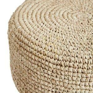 BAZAR BIZAR Raffia bar stool, teak wood and raffia, natural, 75 cm small 1