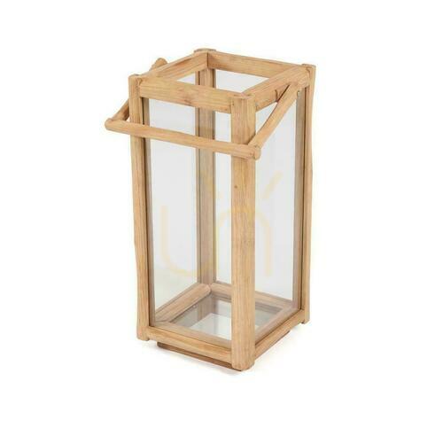 Check Lantern BAZAR BIZAR Nusa Penida L Reclaimed Teak Wood Natural Outdoor Collection