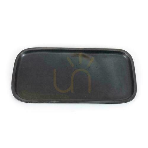 Check Tapas Plate BAZAR BIZAR Burned Collection Black Terracotta