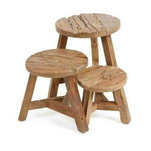 Stool BAZAR BIZAR Rustic Collection Reclaimed Teak Wood Natural 45 cm 7 Stool BAZAR BIZAR Rustic Collection Reclaimed Teak Wood Natural 45 cm small 7