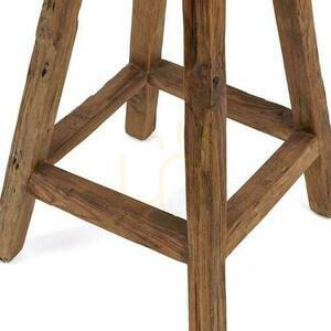 BAZAR BIZAR Shibori bar stool in natural reclaimed teak, 70 cm small 4
