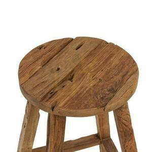 BAZAR BIZAR Shibori bar stool in natural reclaimed teak, 70 cm small 5