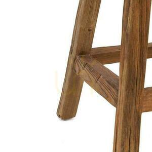 BAZAR BIZAR Shibori bar stool in natural reclaimed teak, 70 cm small 6