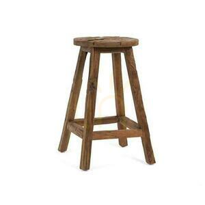 BAZAR BIZAR Shibori bar stool in natural reclaimed teak, 70 cm small 0