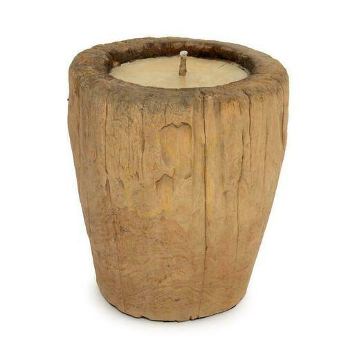 Check Wooden Candle Trunk BAZAR BIZAR Natural 38 cm Interior Decoration