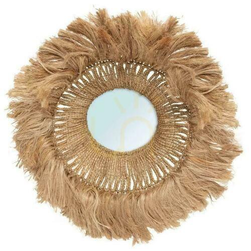 Check Mirror BAZAR BIZAR Abaca Grass Natural 85x85 cm