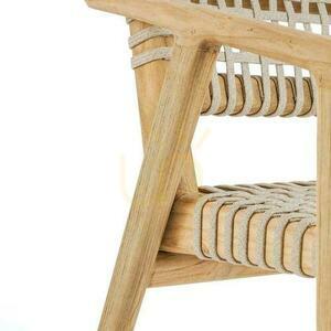 Dining Chair BAZAR BIZAR Reclaimed Teak Wood Natural Beige Handmade 80 cm small 6