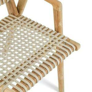 Dining Chair BAZAR BIZAR Reclaimed Teak Wood Natural Beige Handmade 80 cm small 7