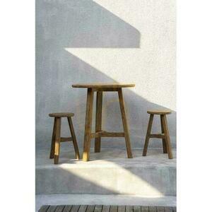 Bar Table BAZAR BIZAR Natural Reclaimed Teak Wood 105 cm small 5