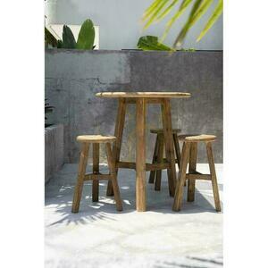Bar Table BAZAR BIZAR Natural Reclaimed Teak Wood 105 cm small 7
