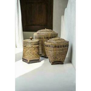 Rattan Storage Basket BAZAR BIZAR Colonial Collection Natural Brown L small 5
