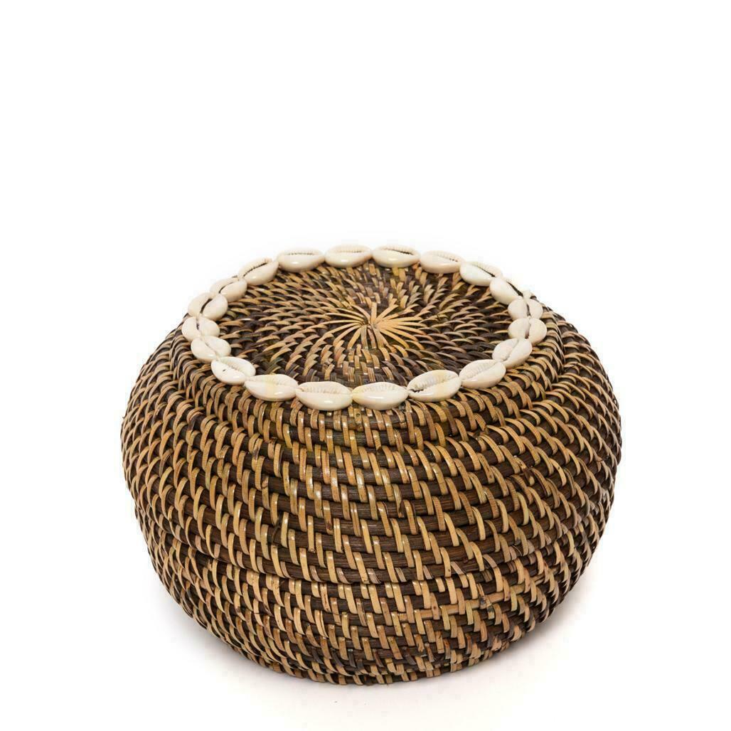 Wicker Basket BAZAR BIZAR Colonial Collection Natural Brown Rattan 23x23x15 cm