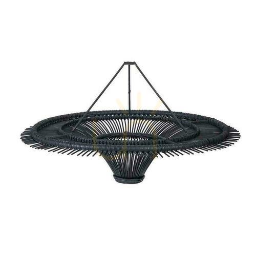 Check Pendant Light BAZAR BIZAR Oversized Collection Black Rattan XL