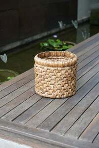 Water Hyacinth Basket BAZAR BIZAR The Choppy Basket Natural Ø36 cm small 5