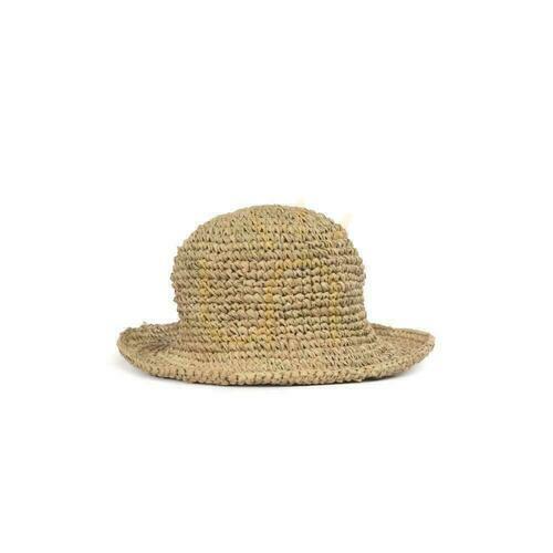 Check Seagrass Shell Hat BAZAR BIZAR Beige 35 cm