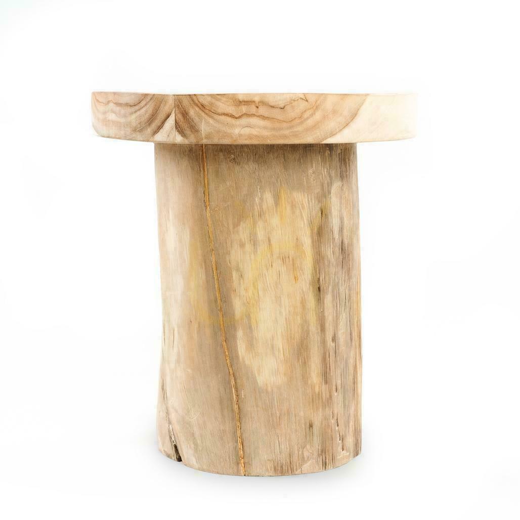 Show Side Table BAZAR BIZAR Inti Natural Teak Wood 45 cm Stools & Side Tables Side Table BAZAR BIZAR Inti Natural Teak Wood 45 cm Stools & Side Tables