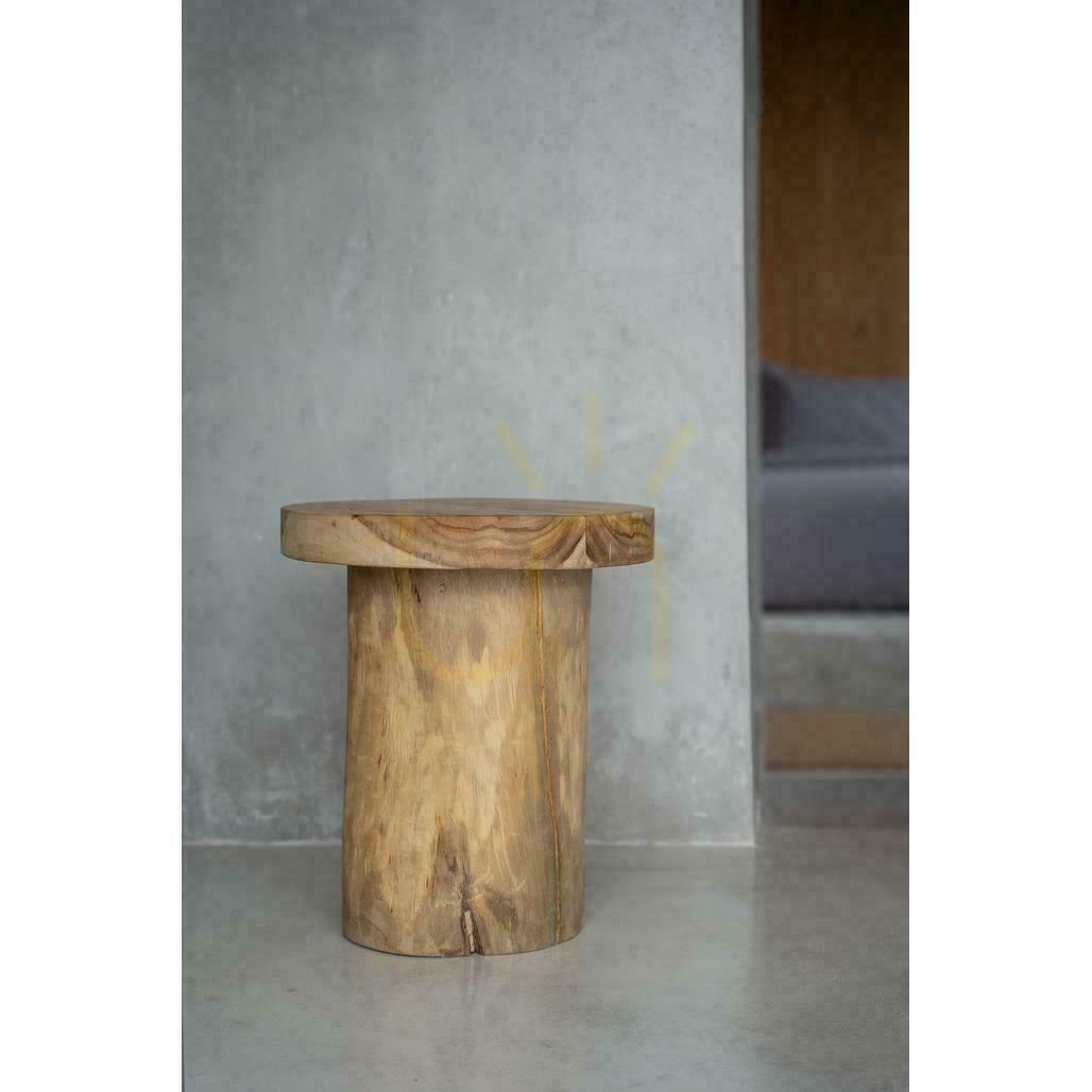 Check Side Table BAZAR BIZAR Inti Natural Teak Wood 45 cm Stools & Side Tables Side Table BAZAR BIZAR Inti Natural Teak Wood 45 cm Stools & Side Tables