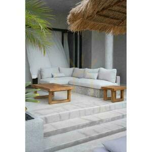 Teak Side Table BAZAR BIZAR Natural 50x40 cm small 1