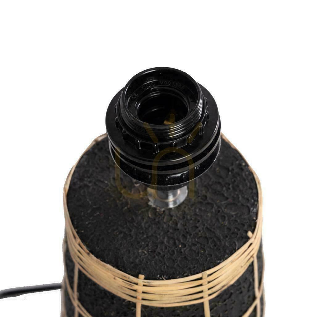 Preview BAZAR BIZAR Naxos Table Lamp Black Natural Terracotta Grass 56 cm BAZAR BIZAR Naxos Table Lamp Black Natural Terracotta Grass 56 cm