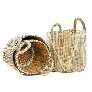 The Straight Stitched Macrame Baskets - Medium small 2