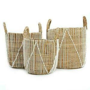 The Straight Stitched Macrame Baskets - Medium small 5