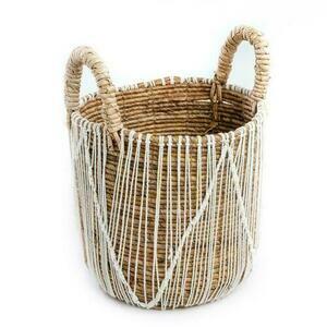 The Straight Stitched Macrame Baskets - Medium small 6