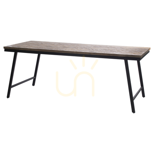 Check Console Table BAZAR BIZAR Natural Teak Wood Black Iron 80 cm