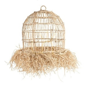 BAZAR BIZAR Casita S hanging lampshade in mendong grass, natural 40 × 65 cm small 0