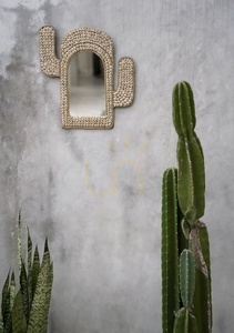 BAZAR BIZAR Cactus Shell Mirror White Glass 40 cm 4 BAZAR BIZAR Cactus Shell Mirror White Glass 40 cm small 4
