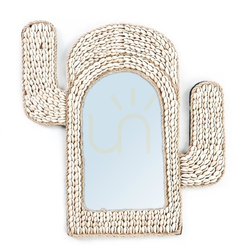Check BAZAR BIZAR Cactus Shell Mirror White Glass 40 cm