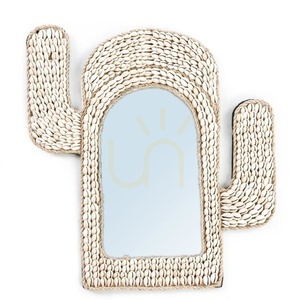 BAZAR BIZAR Cactus Shell Mirror White Glass 40 cm 0 BAZAR BIZAR Cactus Shell Mirror White Glass 40 cm small 0
