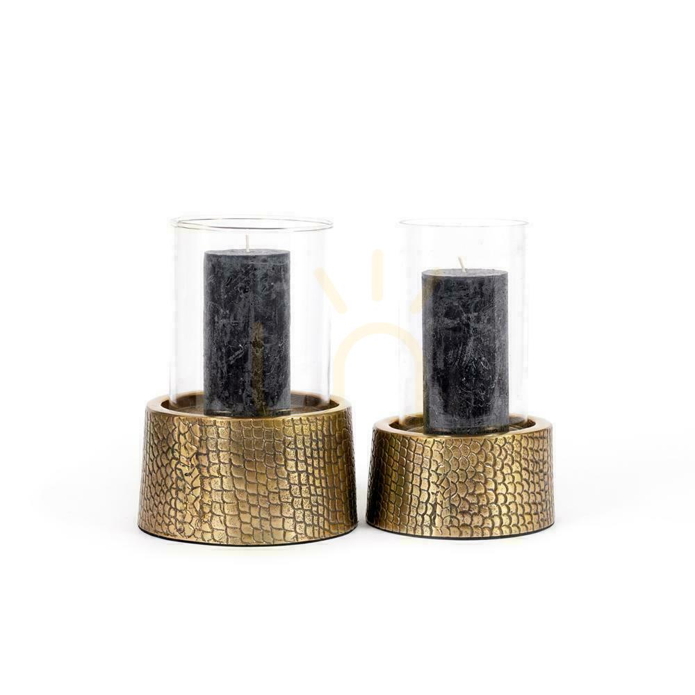 View Candle Holder BAZAR BIZAR Croco Glass Brass Aluminium L Candle Holder BAZAR BIZAR Croco Glass Brass Aluminium L