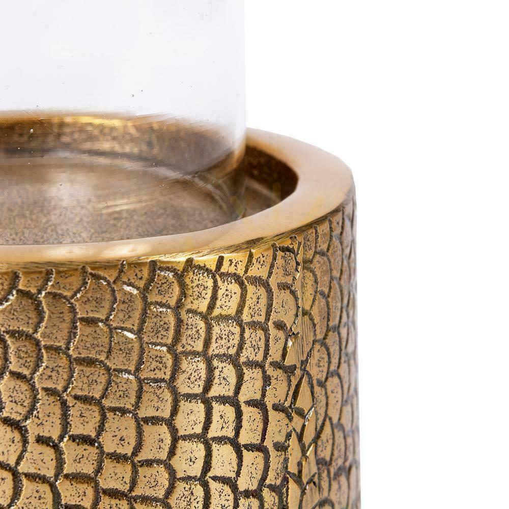 Display Candle Holder BAZAR BIZAR Croco Glass Brass Aluminium L Candle Holder BAZAR BIZAR Croco Glass Brass Aluminium L