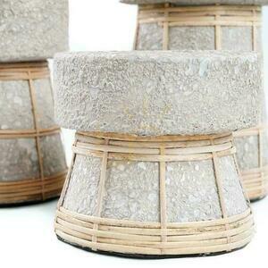 BAZAR BIZAR Serene Candle Holder Concrete Natural Terracotta Rattan 20 cm 3 BAZAR BIZAR Serene Candle Holder Concrete Natural Terracotta Rattan 20 cm small 3