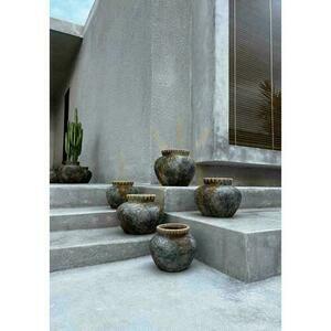 Vase BAZAR BIZAR Terracotta Collection Antique Grey L Terracotta Raffia small 1