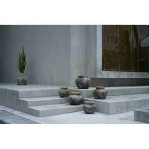 Vase BAZAR BIZAR Terracotta Collection Antique Grey Terracotta Raffia S small 5