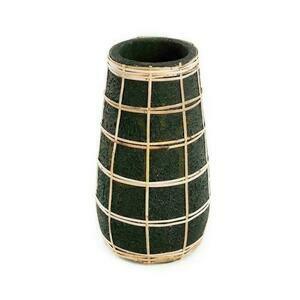 Vase BAZAR BIZAR Terracotta Collection Black Natural L Terracotta Rattan small 0