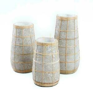 Vase BAZAR BIZAR Terracotta Collection Beige Terracotta Rattan L small 4