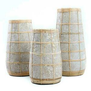 Vase BAZAR BIZAR Terracotta Collection Beige Terracotta Rattan L small 6