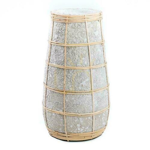 Check Vase BAZAR BIZAR Terracotta Collection Beige Terracotta Rattan L