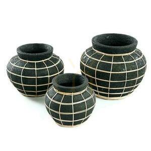 BAZAR BIZAR The Belly Vase Black Natural S small 6