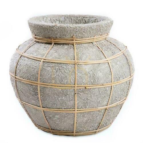 Check Vase BAZAR BIZAR Terracotta Collection Concrete Natural Terracotta Rattan M