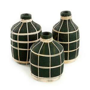 Vase BAZAR BIZAR Terracotta Rattan Black Natural L 24 cm small 3