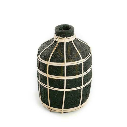Check BAZAR BIZAR Terracotta Vase Black Natural M Terracotta Rattan