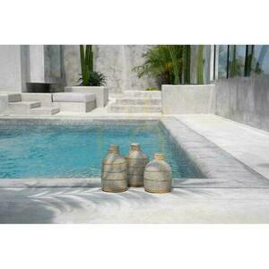 Vase BAZAR BIZAR Terracotta Collection Concrete Natural Terracotta Rattan L small 1
