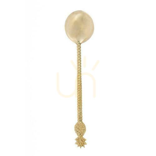 Check Salad Spoon BAZAR BIZAR Brass Gold Pineapple