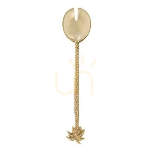 Check Salad Fork BAZAR BIZAR Brass Gold Palm Tree 26 cm
