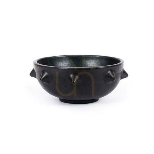 Check Black Terracotta Ethnic Bowl BAZAR BIZAR Burned Collection